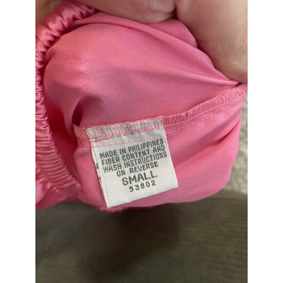 ⭐ 3/$15 Vintage Nicole Small Pink Satin Button Up Cropped PJ Short Set - Picture 9 of 11